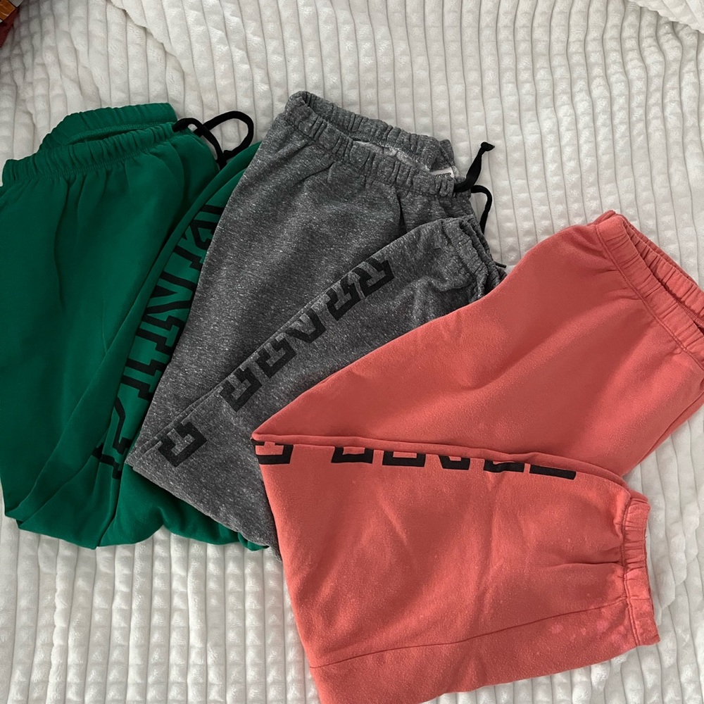 Three pairs pink vs classic joggers
